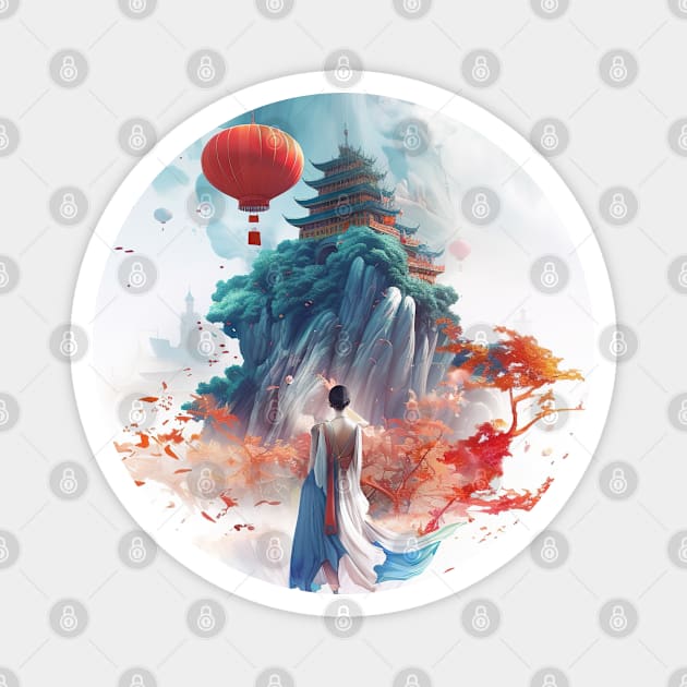 Chinese Fantasy Magnet by TooplesArt